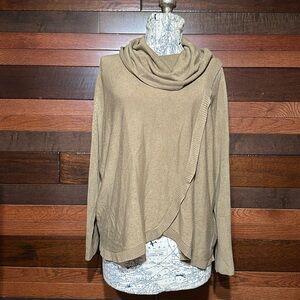 No Brand Tag Cowl Neck Long Sleeve Tan Sweater
